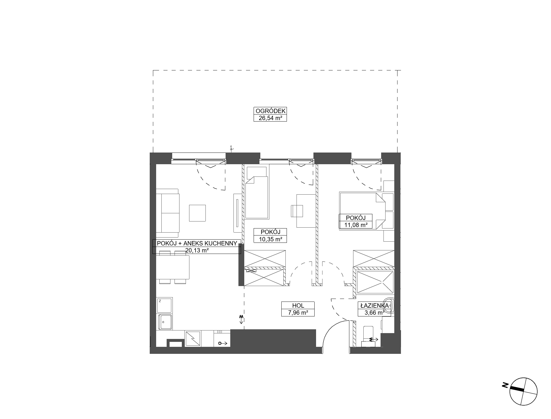 Plan 3 pok. 53m²