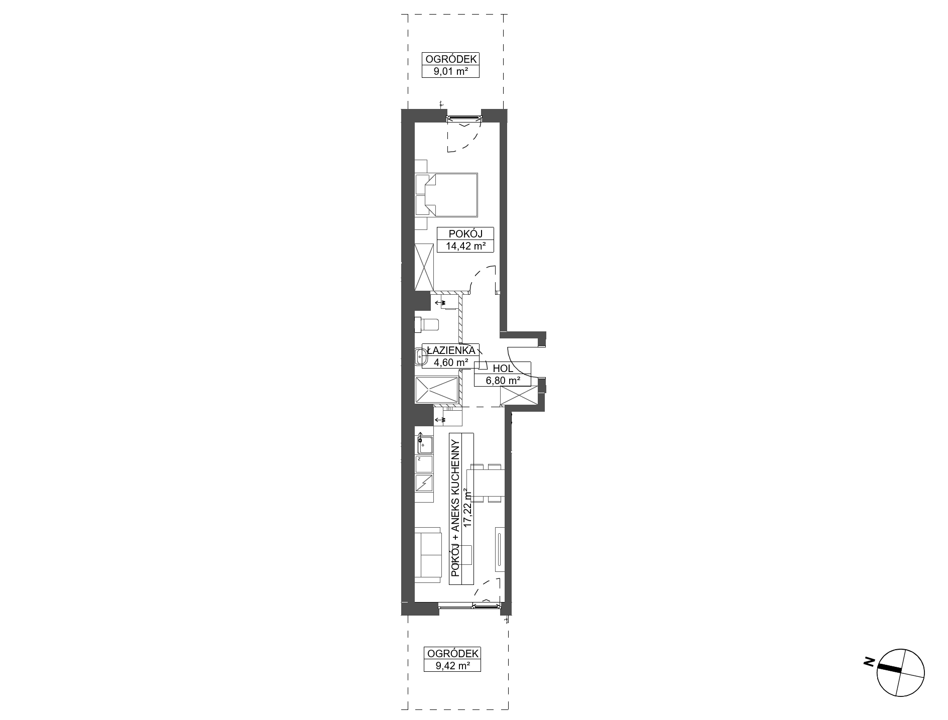 Plan 2 pok. 43m²