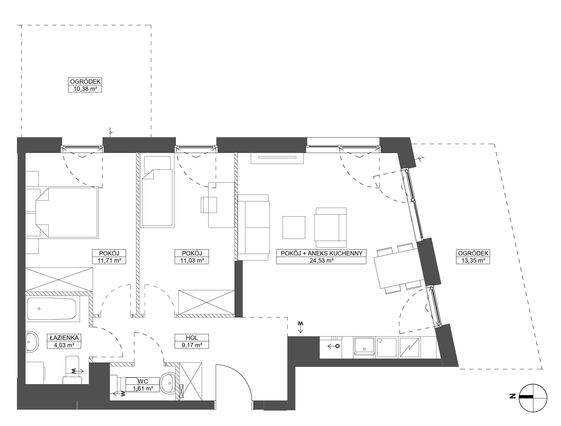 Plan 3 pok. 62m²