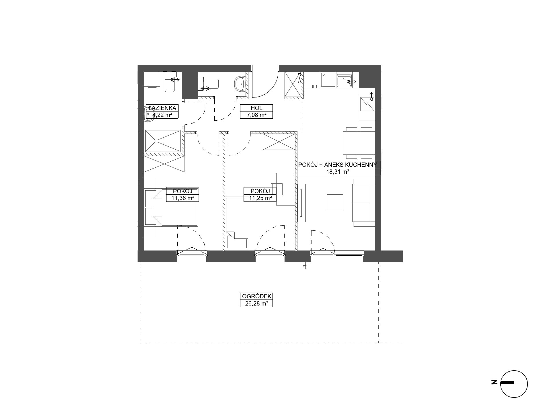 Plan 3 pok. 54m²