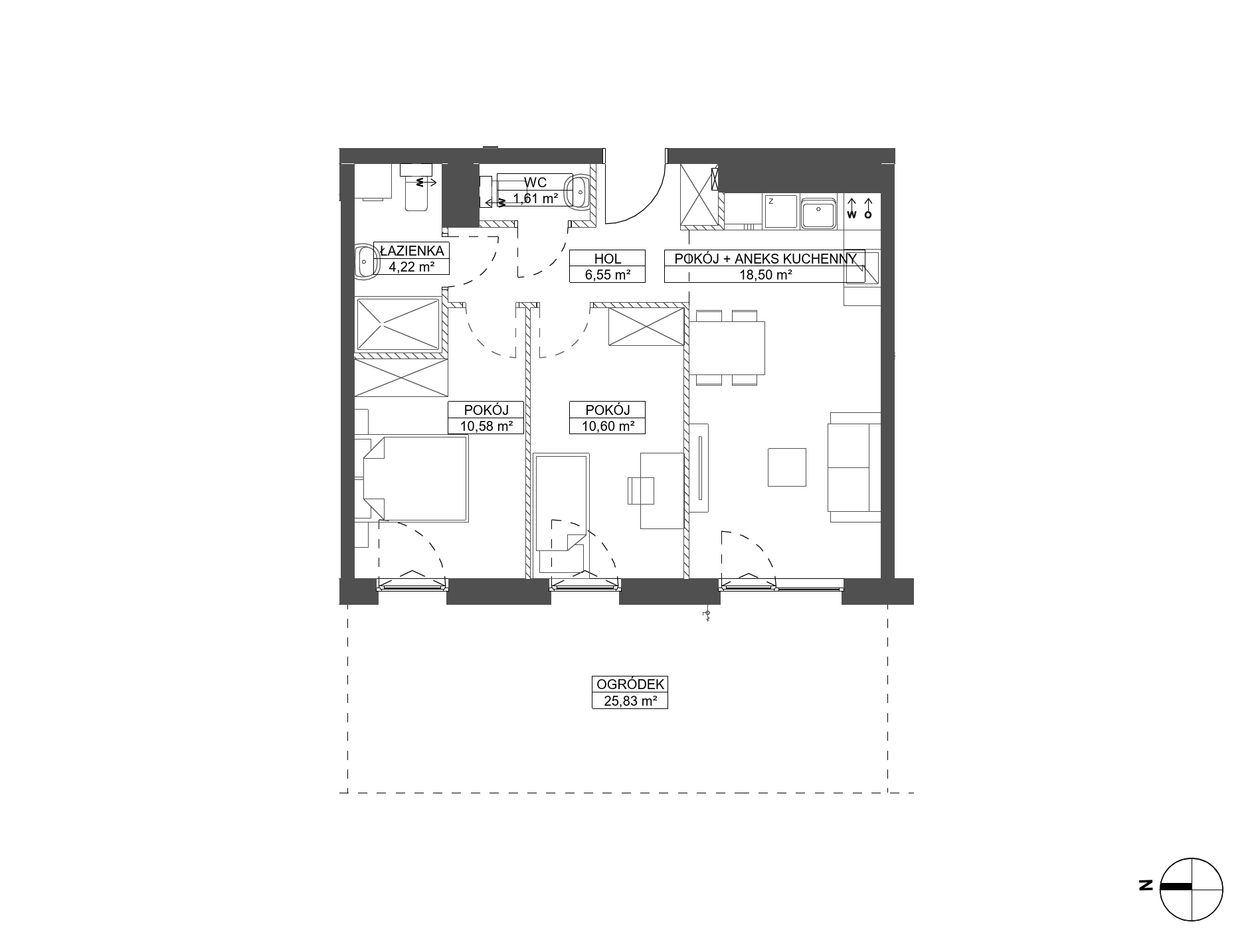 Plan 3 pok. 52m²