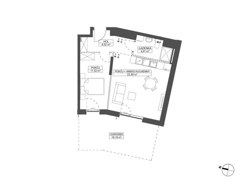 Plan 2 pok. 45m²