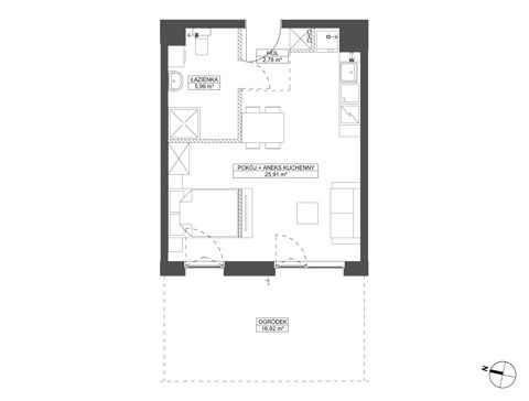 Plan 1 pok. 35m²