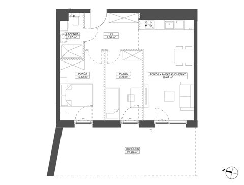Plan 3 pok. 51m²