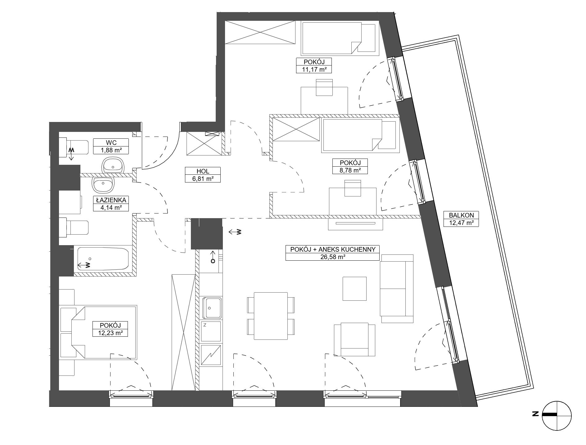 Plan 4 pok. 72m²