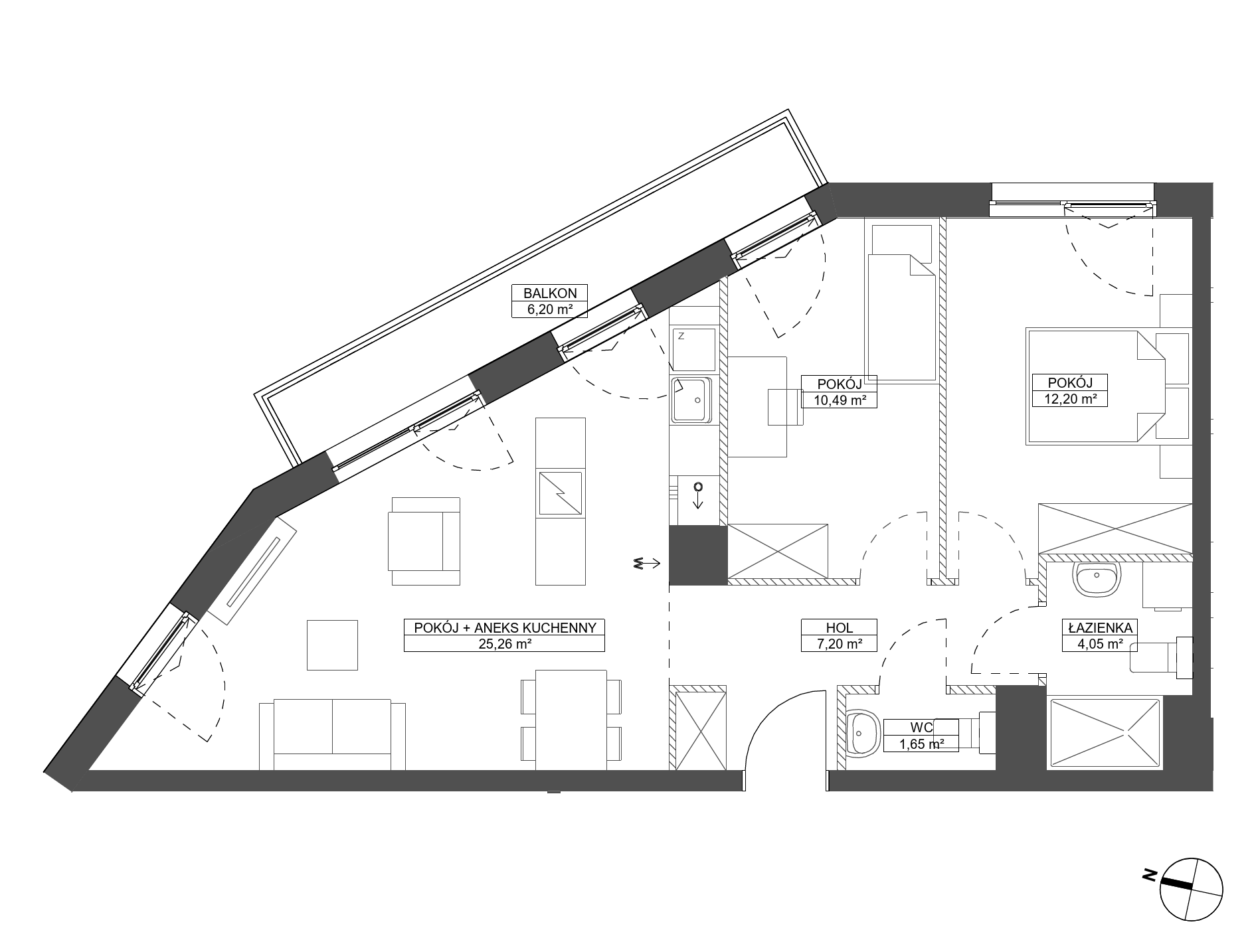 Plan 3 pok. 61m²