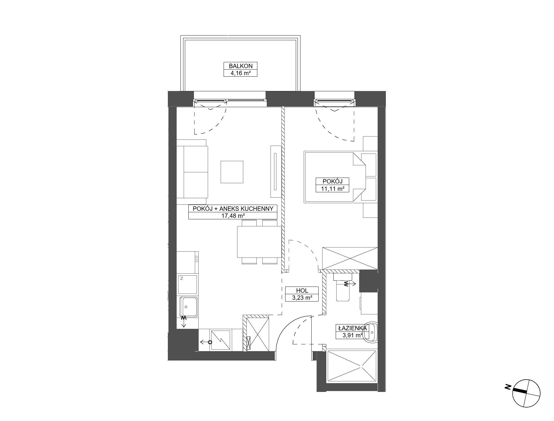 Plan 2 pok. 36m²