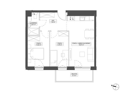 Plan 3 pok. 51m²