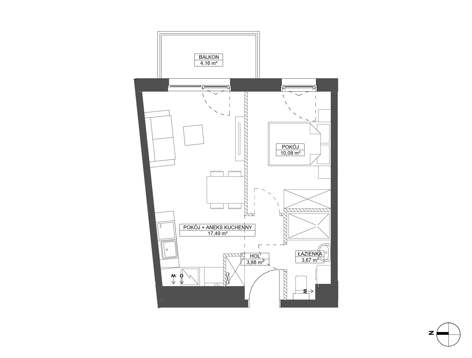 Plan 2 pok. 35m²