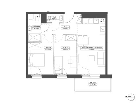 Plan 3 pok. 52m²
