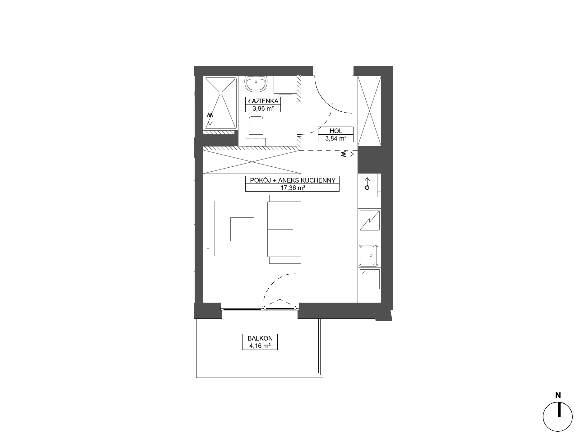Plan 1 pok. 25m²