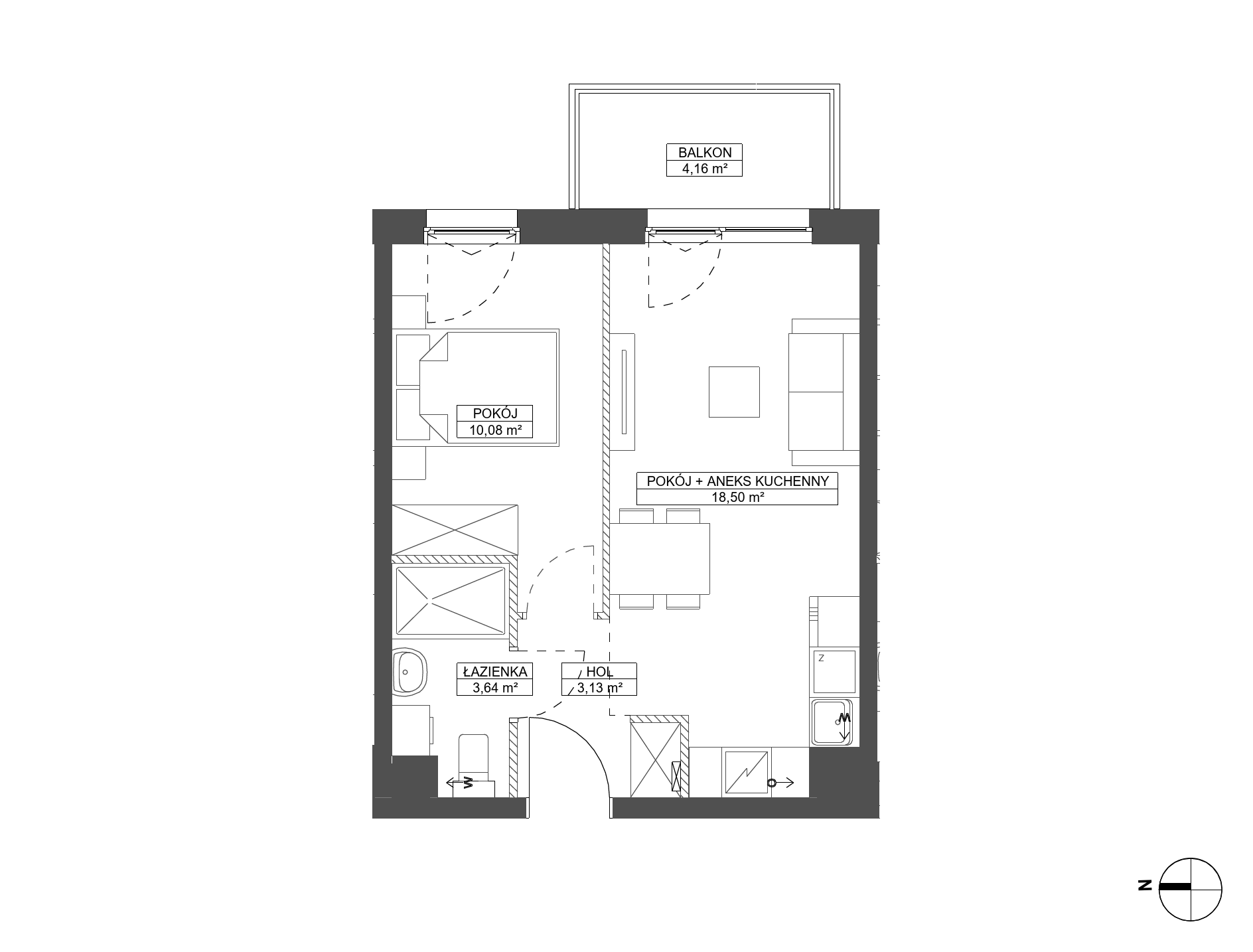 Plan 2 pok. 35m²