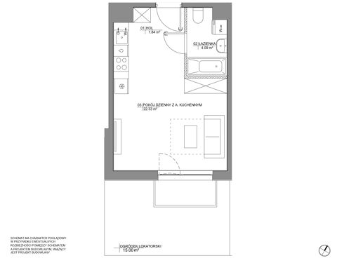 Plan 1 pok. 28m²