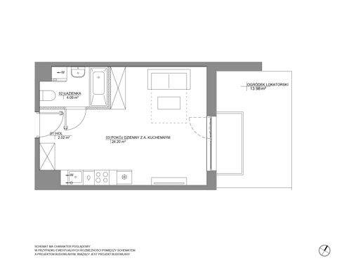 Plan 1 pok. 30m²