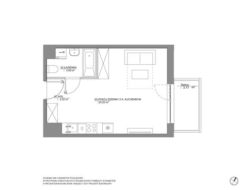 Plan 1 pok. 30m²
