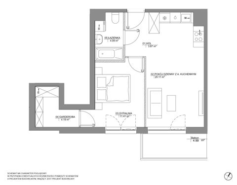 Plan 2 pok. 44m²
