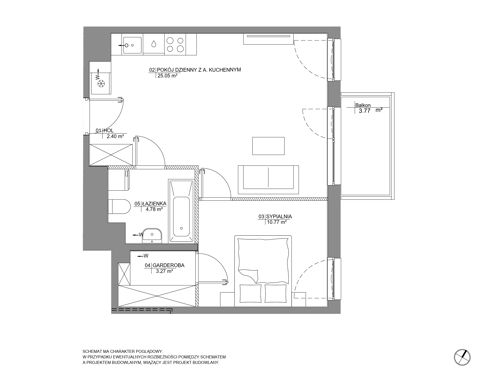 Plan 2 pok. 46m²