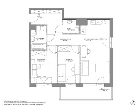 Plan 3 pok. 64m²
