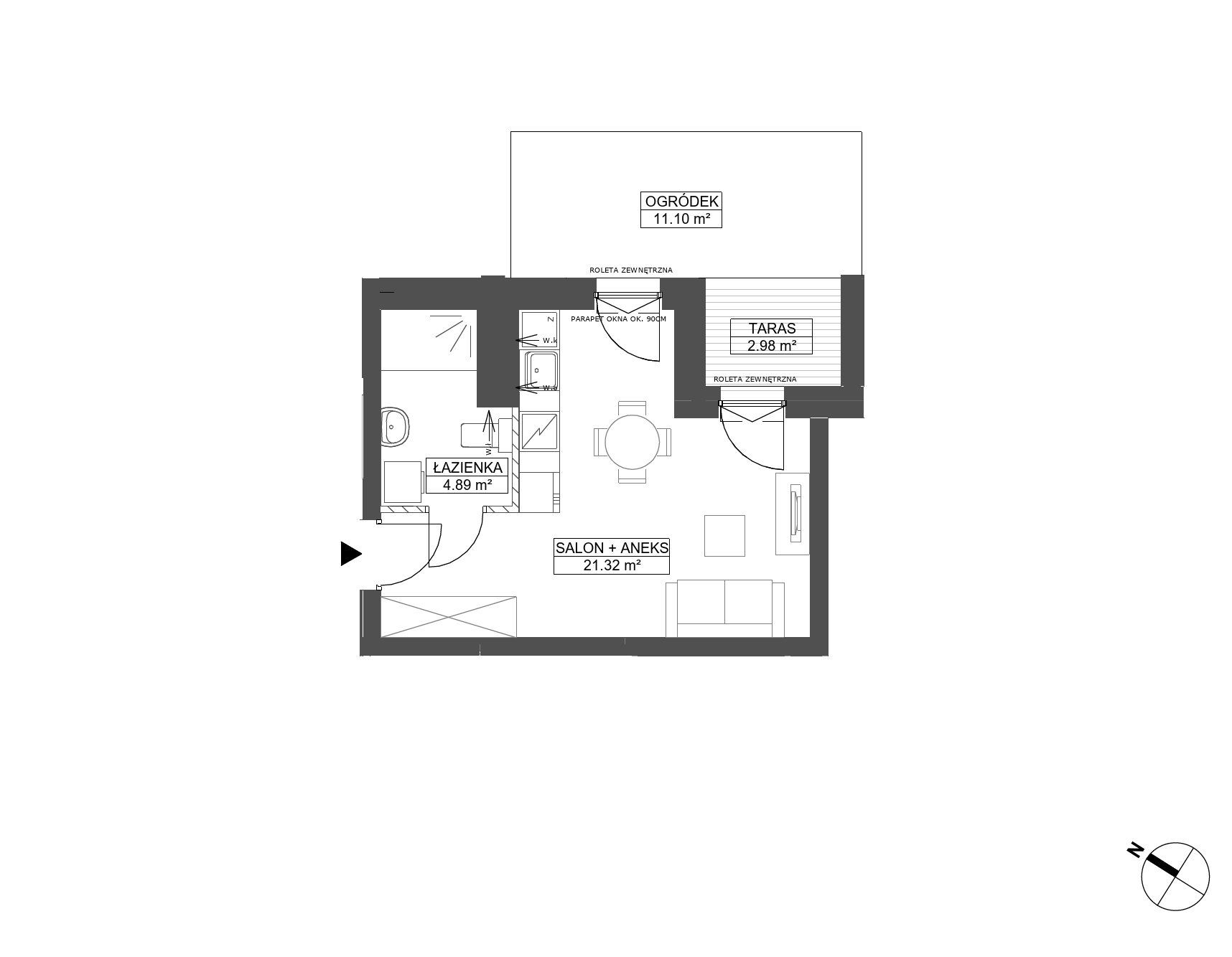 Plan 1 pok. 26m²