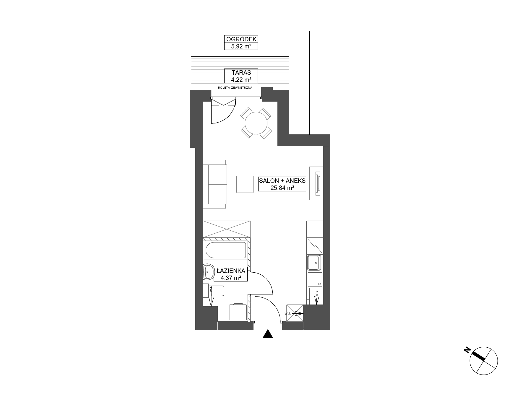 Plan 1 pok. 30m²