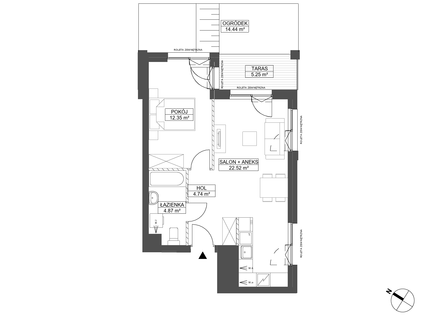 Plan 2 pok. 44m²