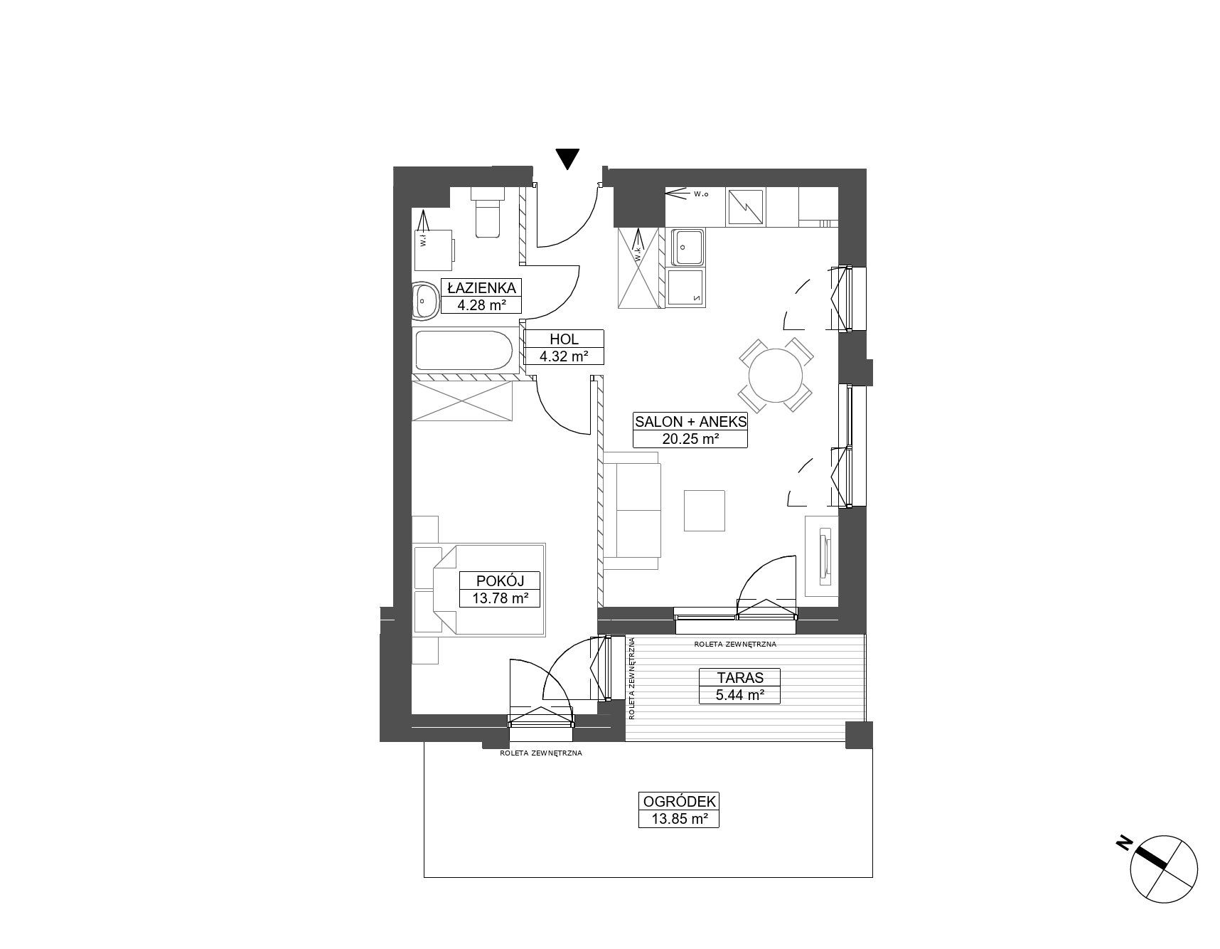 Plan 2 pok. 43m²