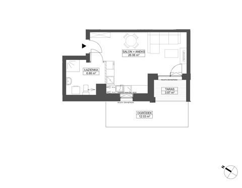 Plan 1 pok. 33m²