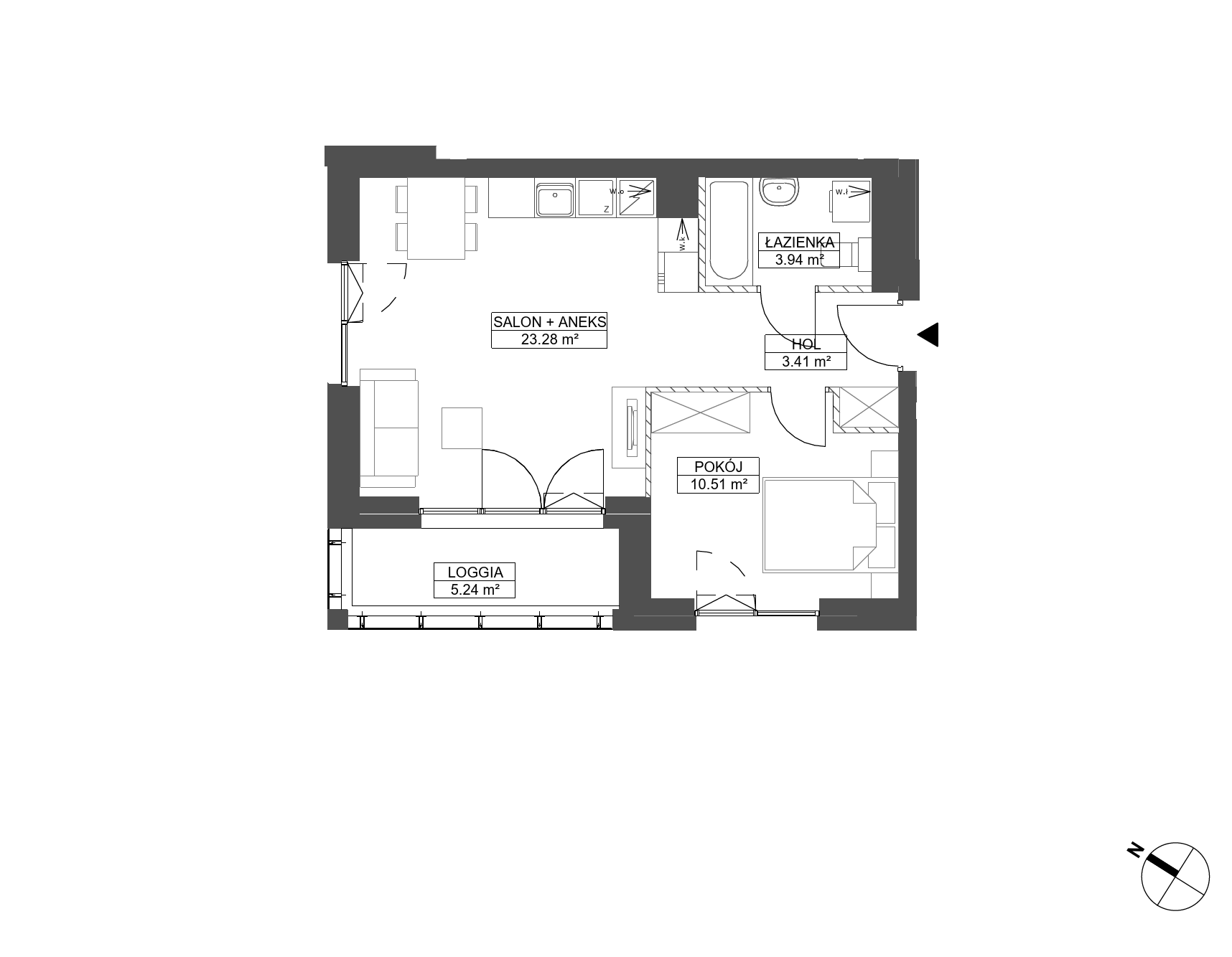 Plan 2 pok. 41m²