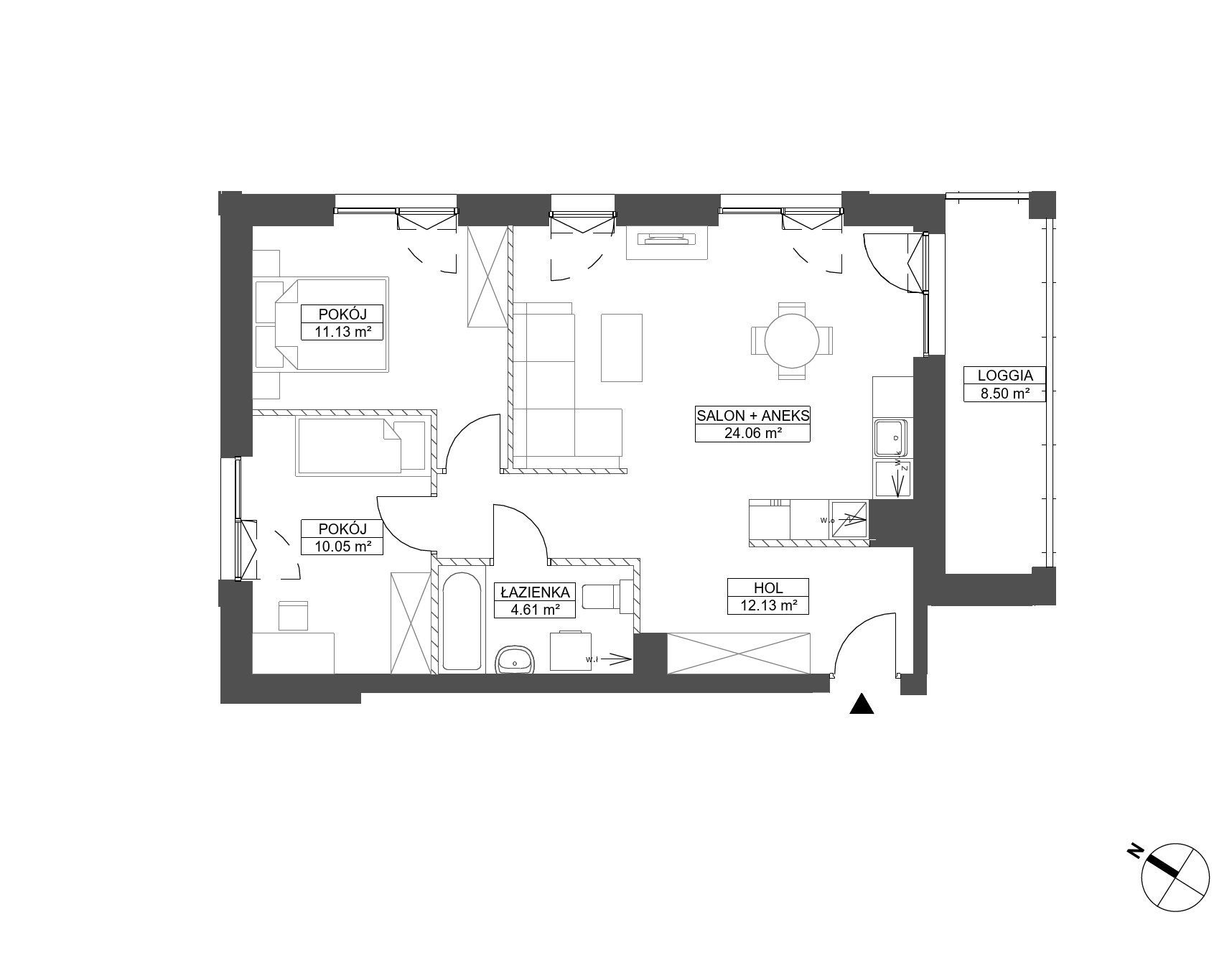 Plan 3 pok. 62m²