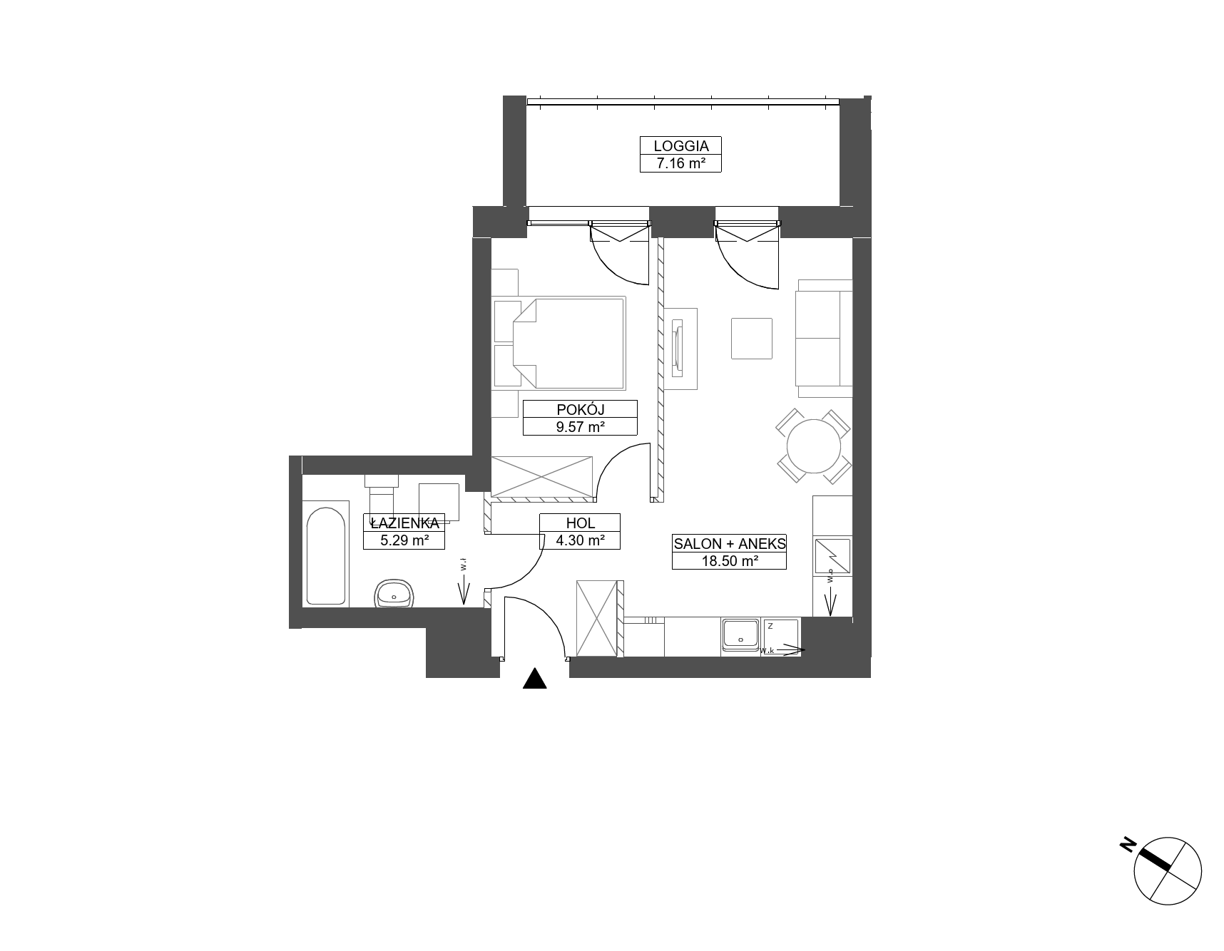 Plan 2 pok. 38m²