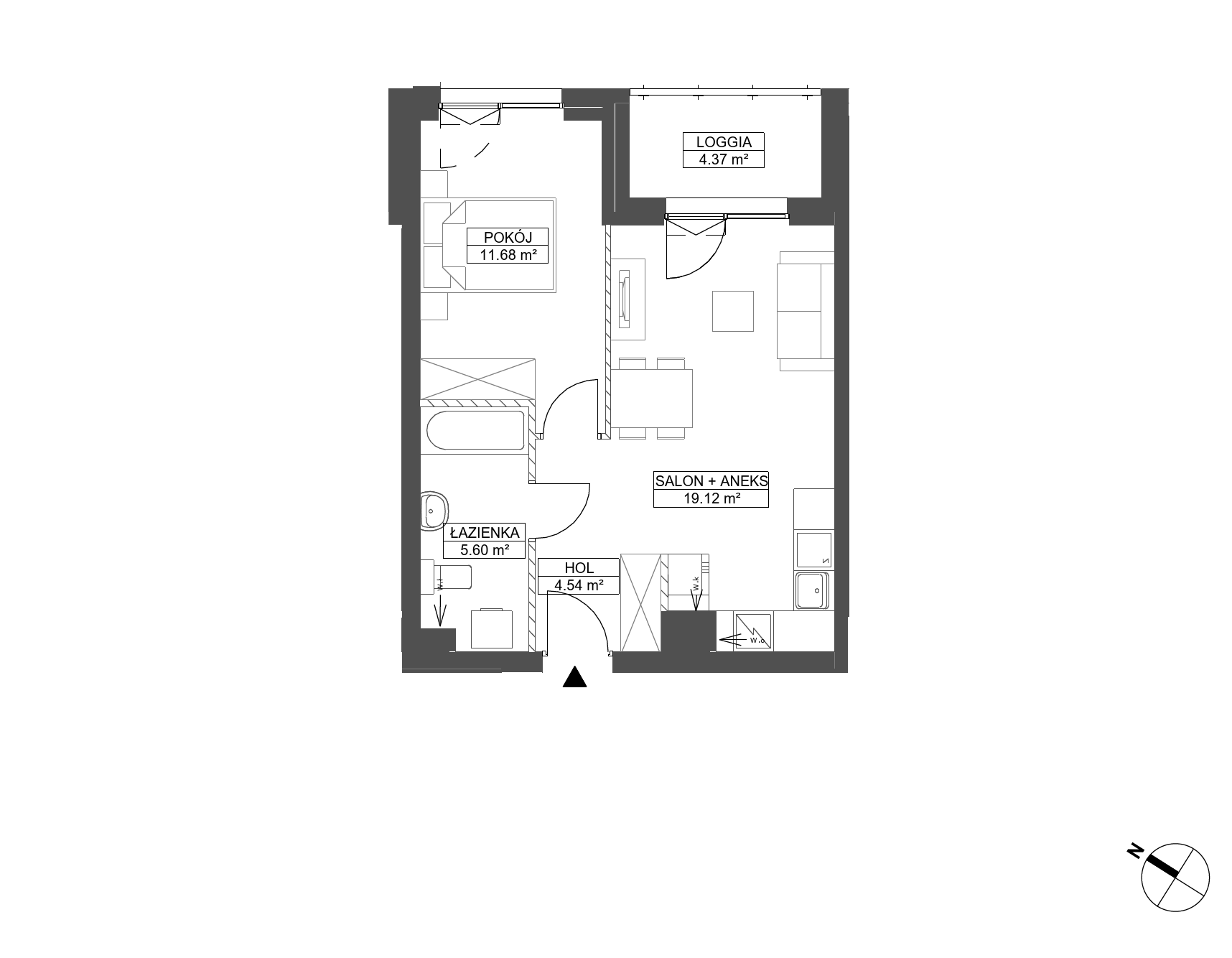 Plan 2 pok. 41m²