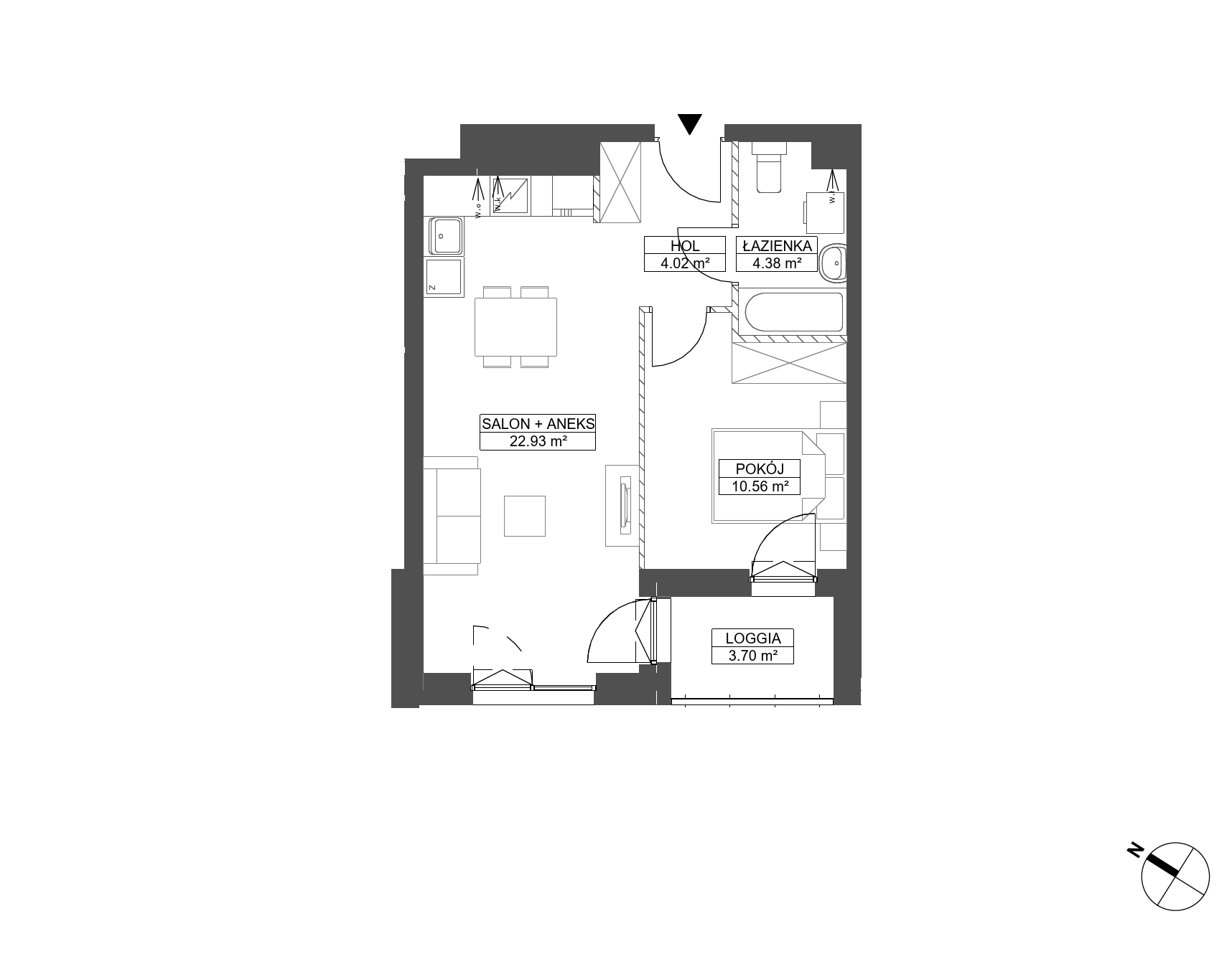 Plan 2 pok. 42m²