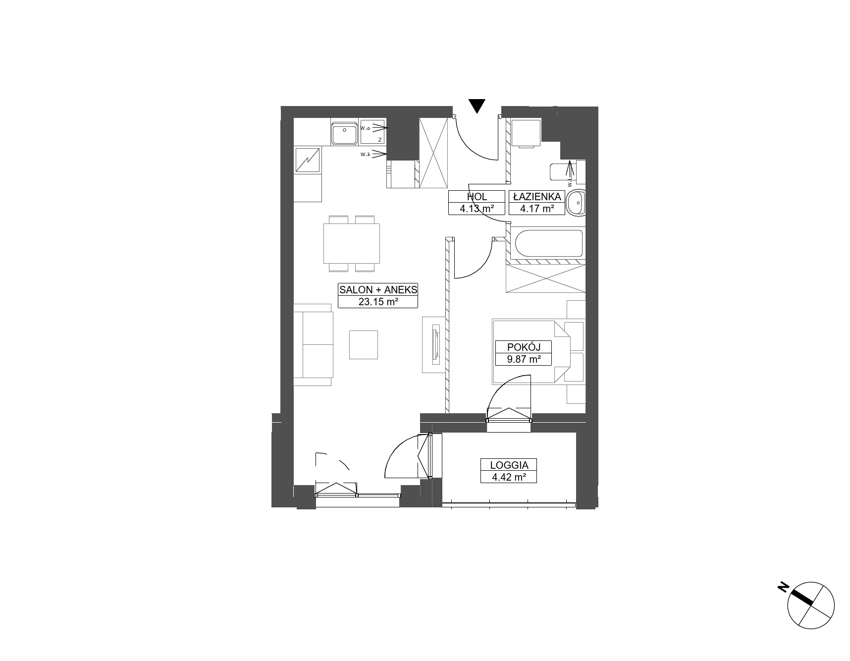 Plan 2 pok. 41m²