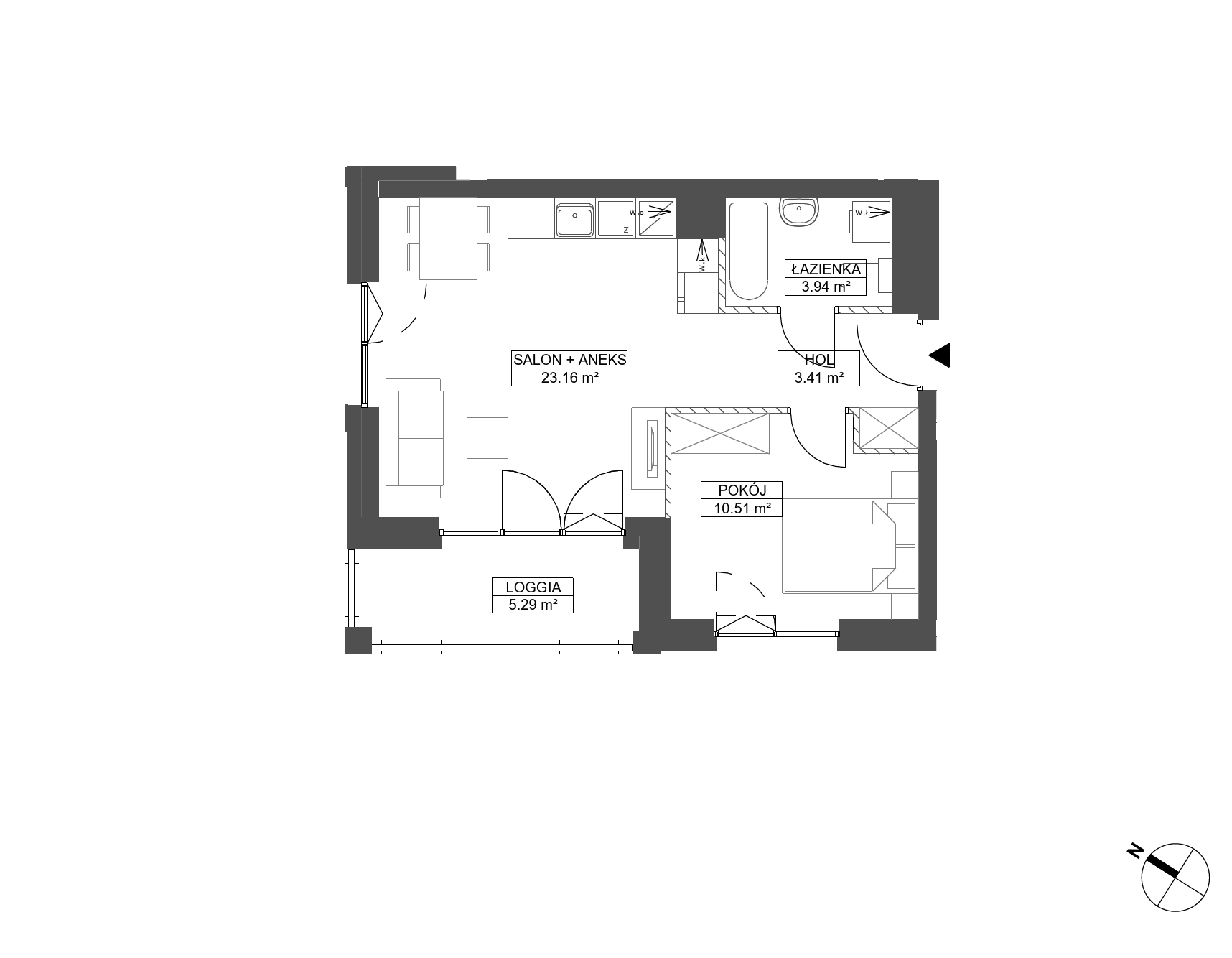 Plan 2 pok. 41m²