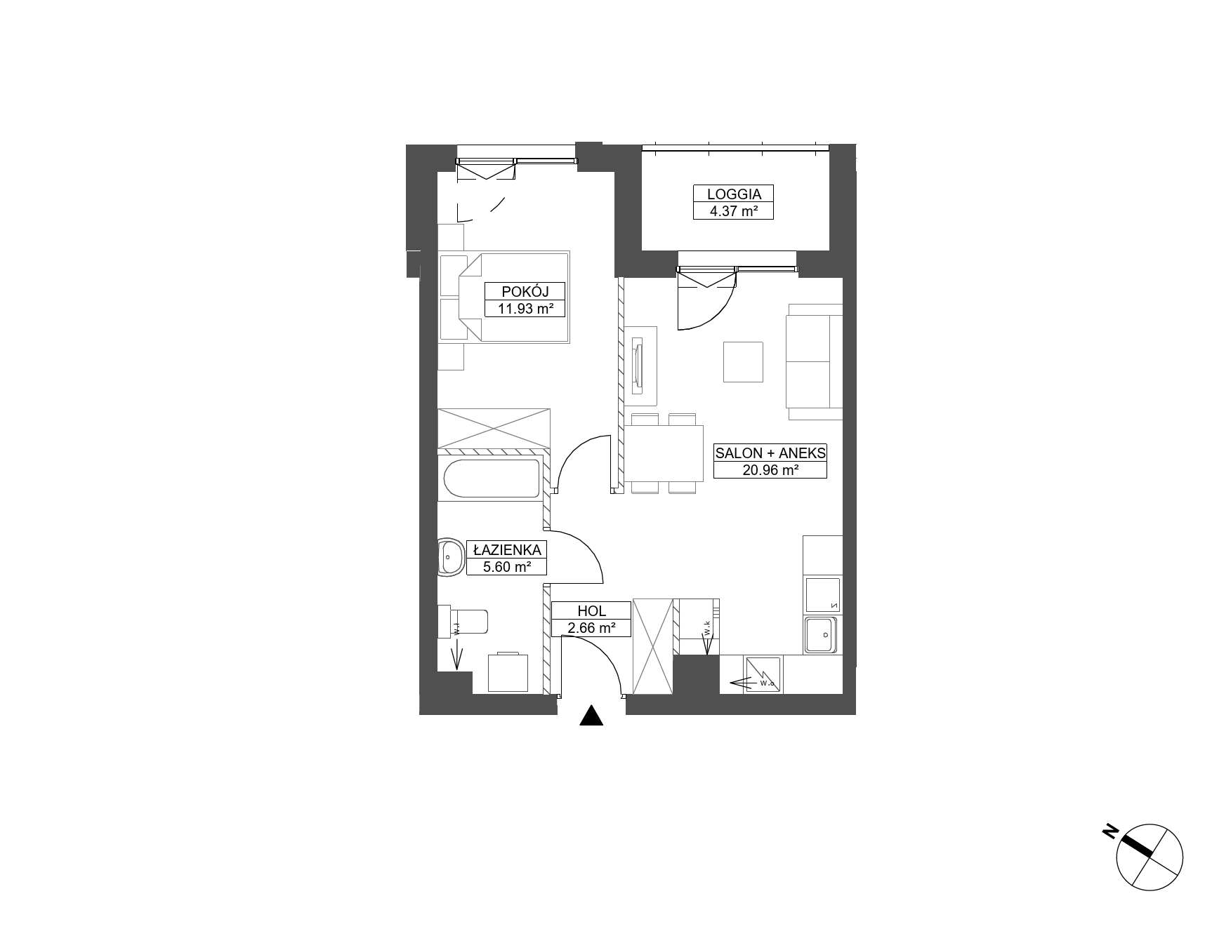 Plan 2 pok. 41m²