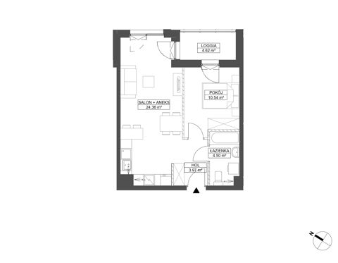 Plan 2 pok. 43m²