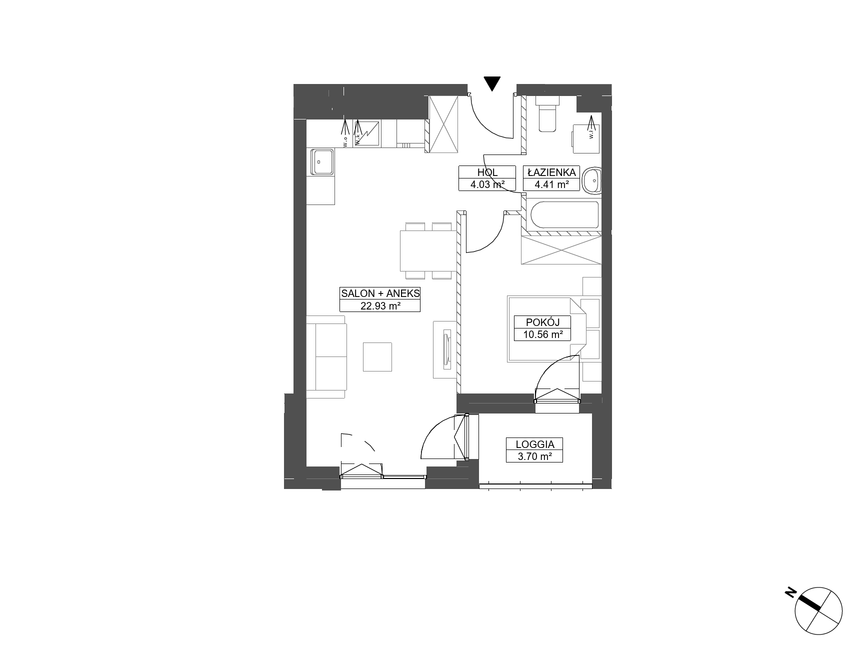 Plan 2 pok. 42m²