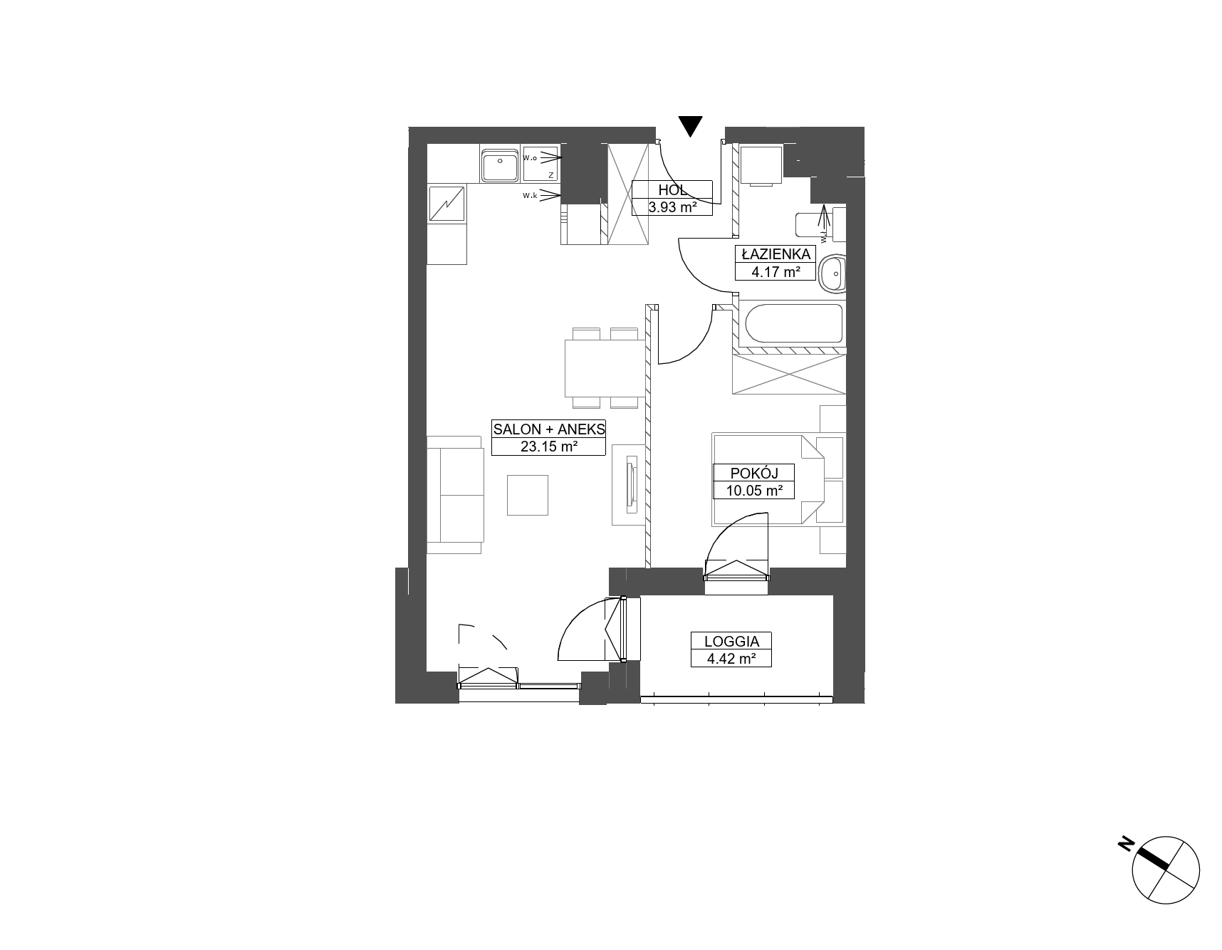 Plan 2 pok. 41m²