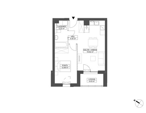 Plan 2 pok. 42m²