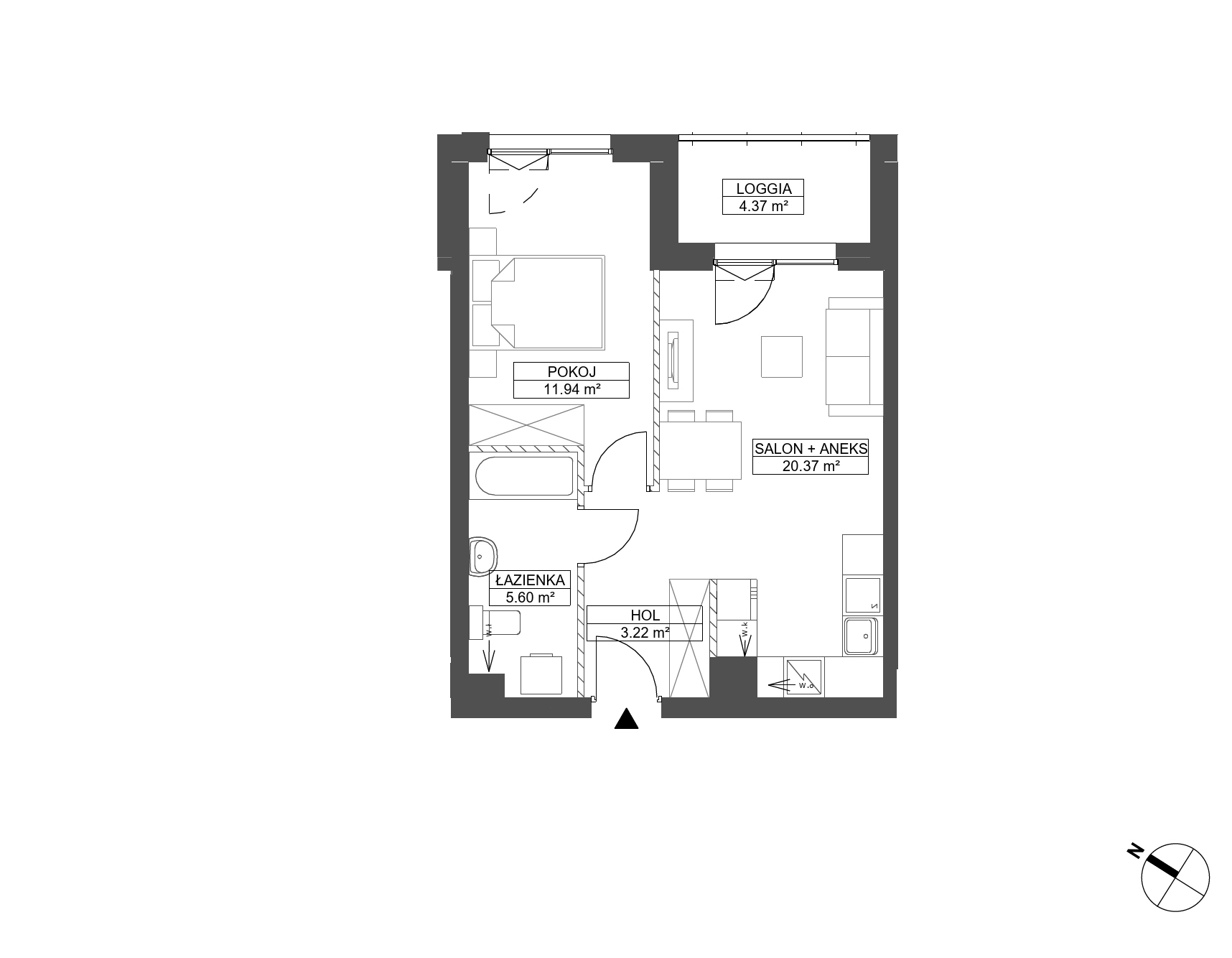 Plan 2 pok. 41m²