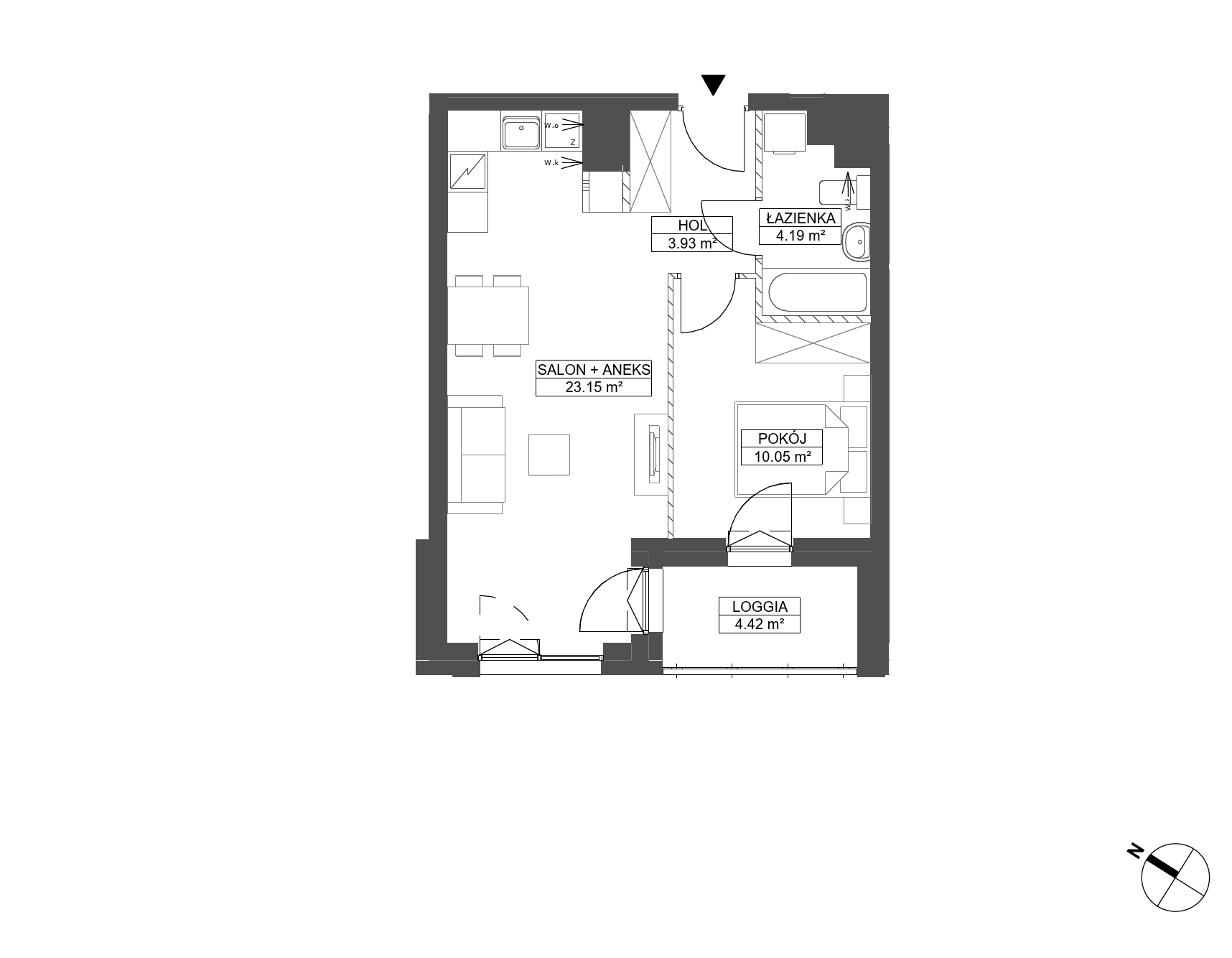 Plan 2 pok. 41m²