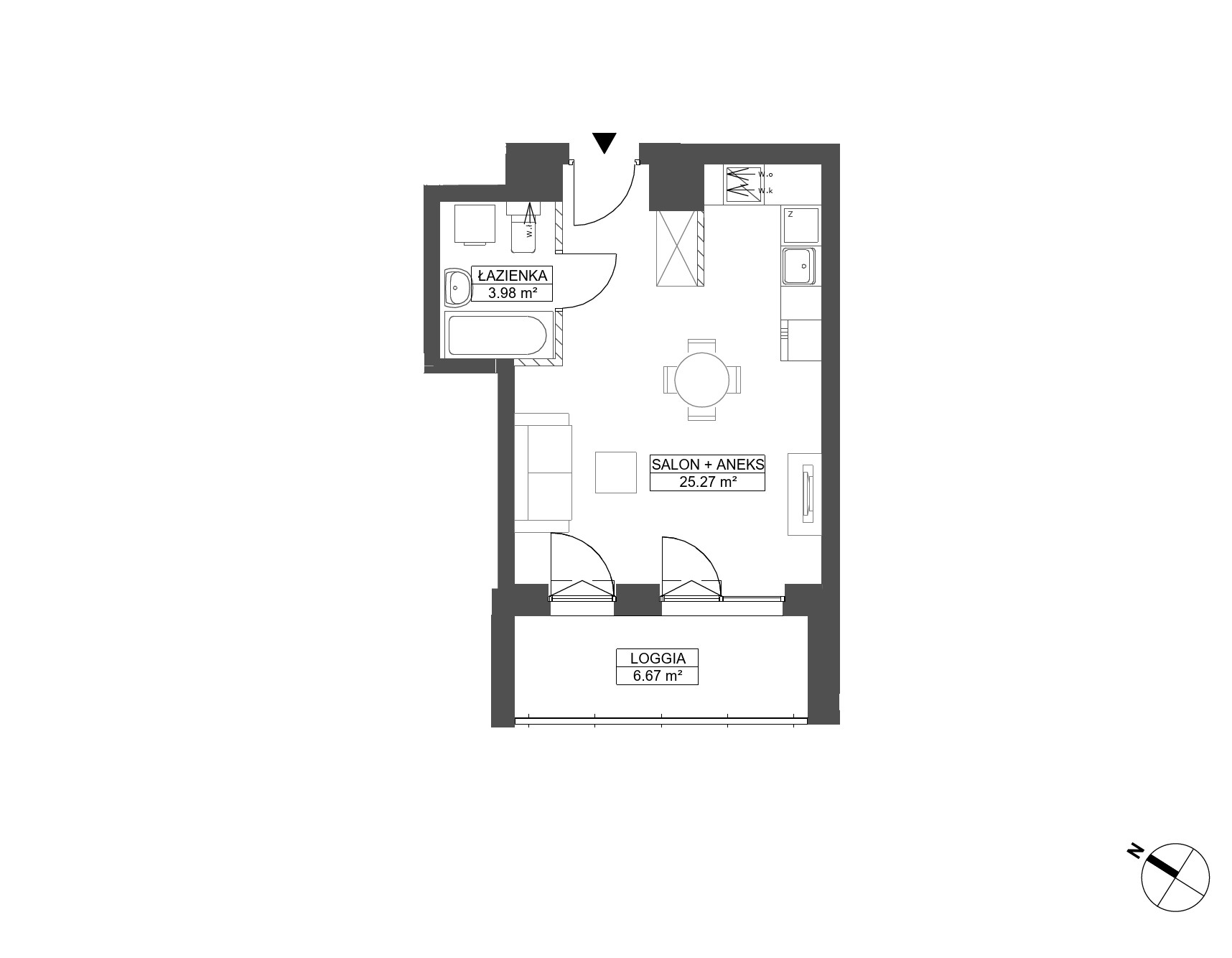 Plan 2 pok. 29m²