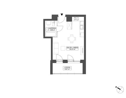 Plan 1 pok. 29m²