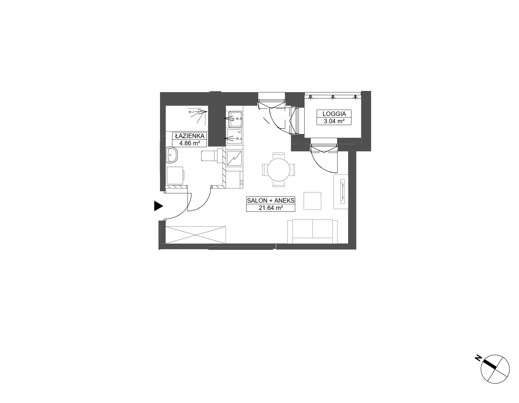 Plan 1 pok. 27m²