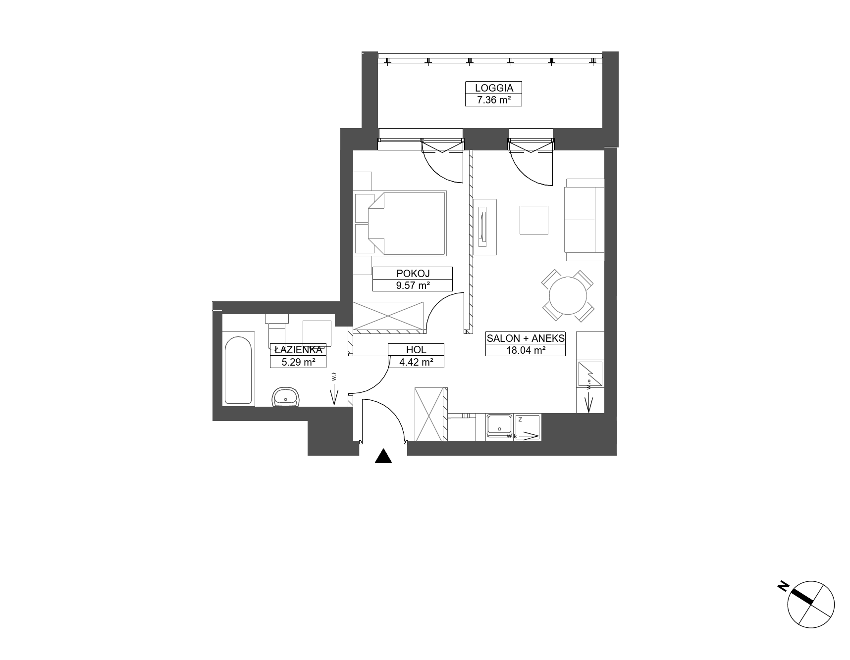 Plan 2 pok. 37m²