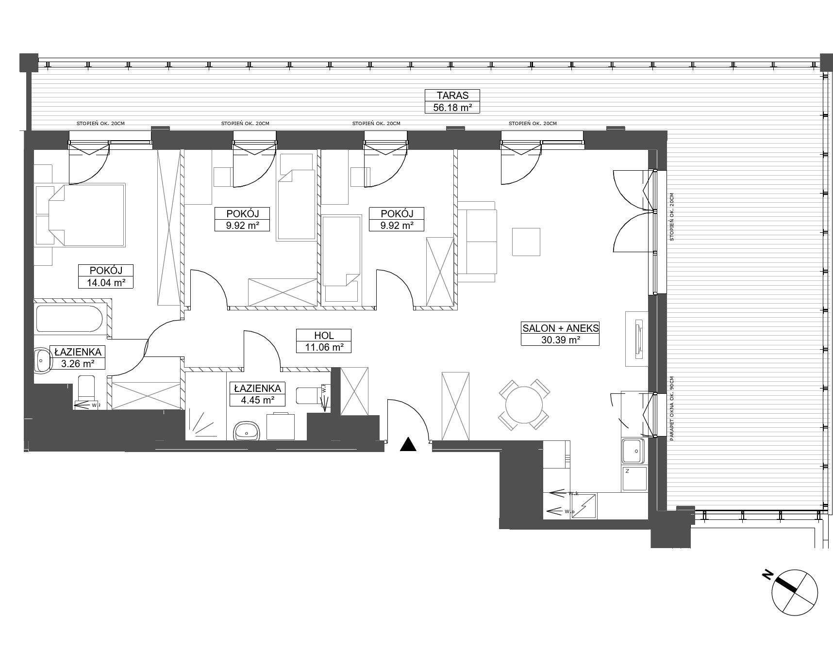 Plan 4 pok. 83m²