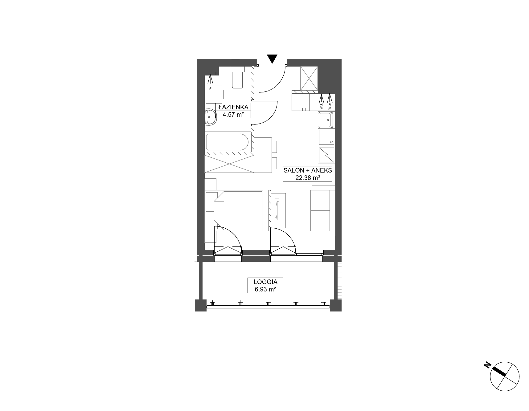 Plan 1 pok. 27m²