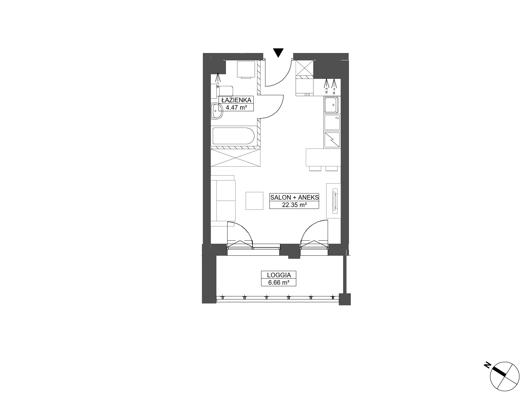 Plan 1 pok. 27m²