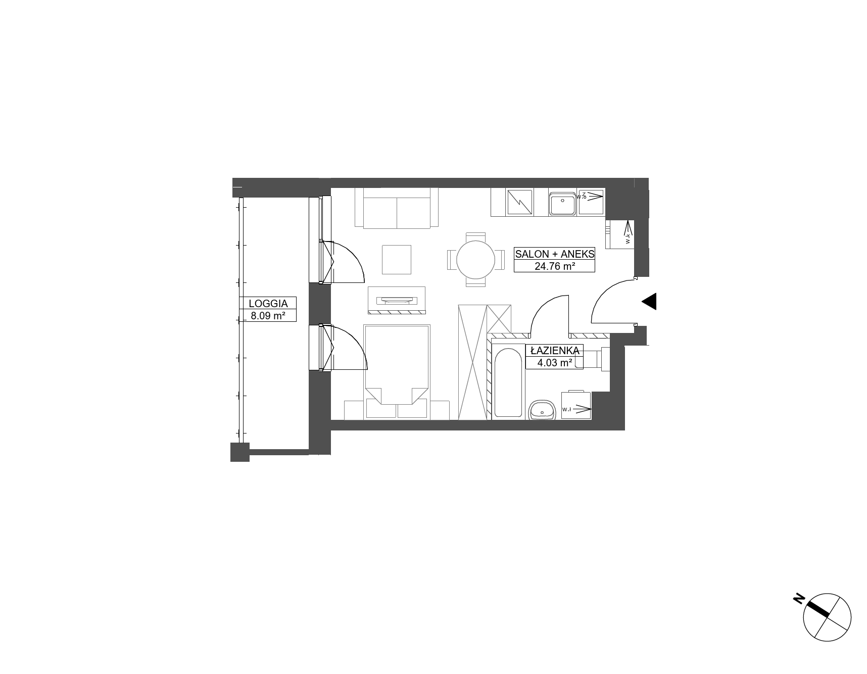 Plan 1 pok. 29m²