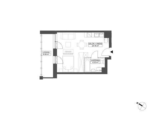 Plan 1 pok. 29m²